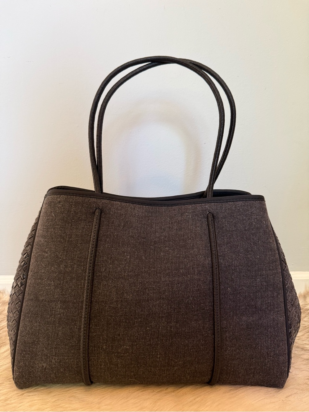 HAUTE SHORE Dark Brown Tote with Double Rope Handles